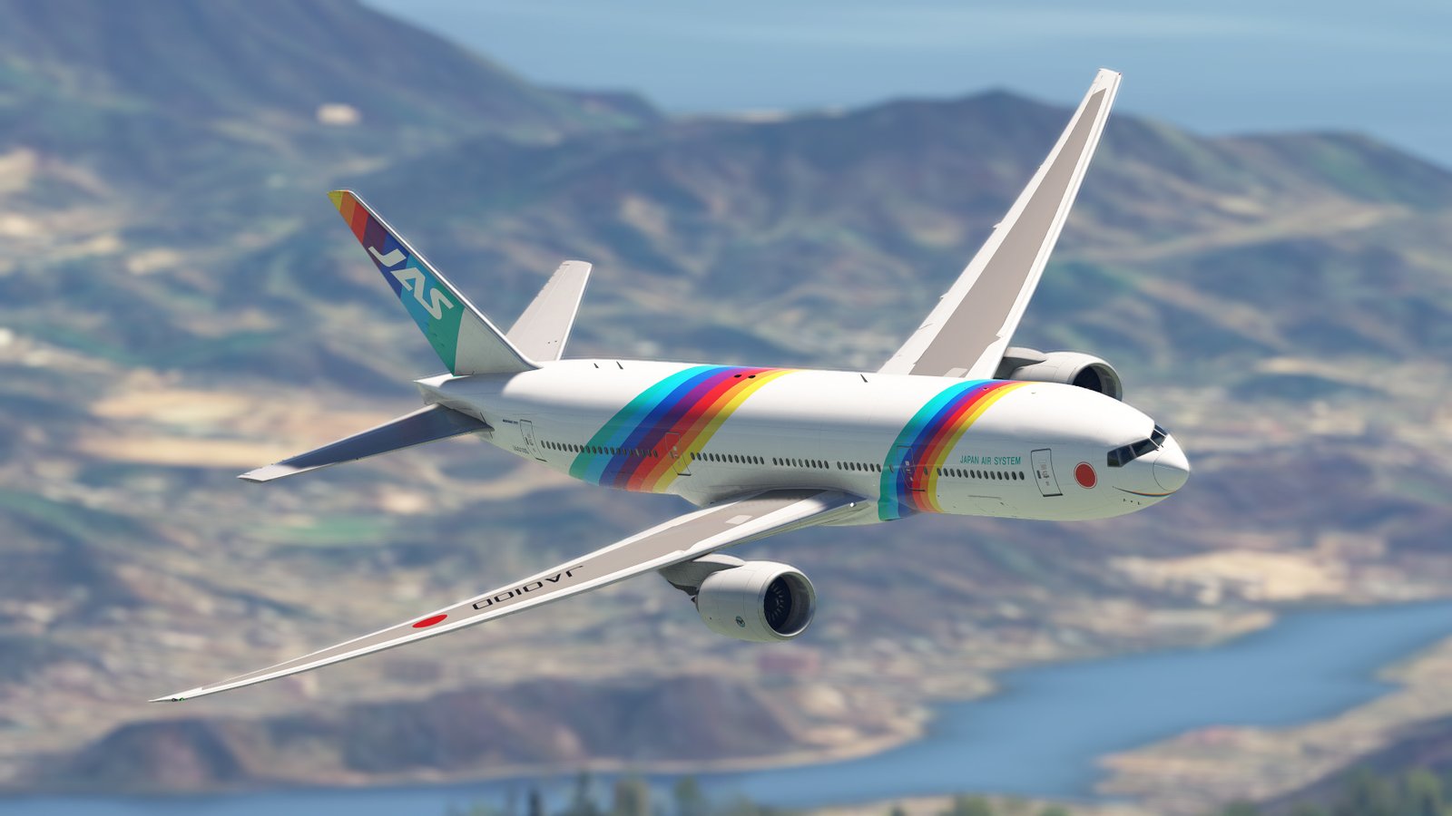Japan Air System JA010D Rainbow Seven for Microsoft Flight