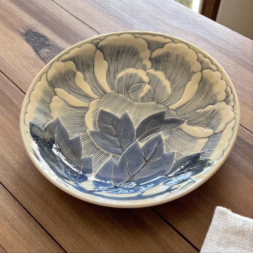 古伊万里染付牡丹6寸皿3枚 中皿 antique art nozomi 通販 18205960